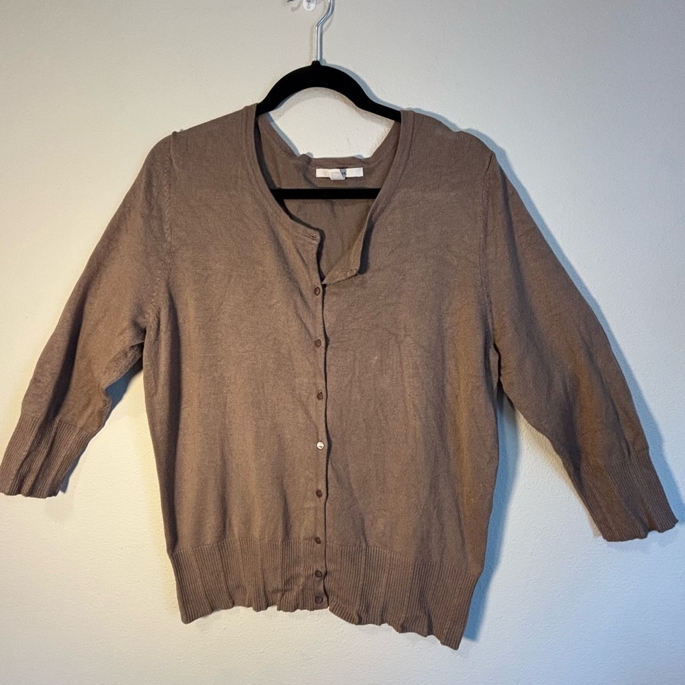 Merona size L Brown Button up cardigan